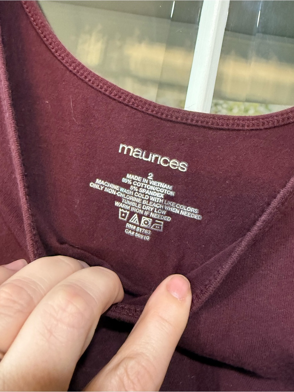 Maurices Burgundy Scoop Neck Tank Top - Picture 2 of 4